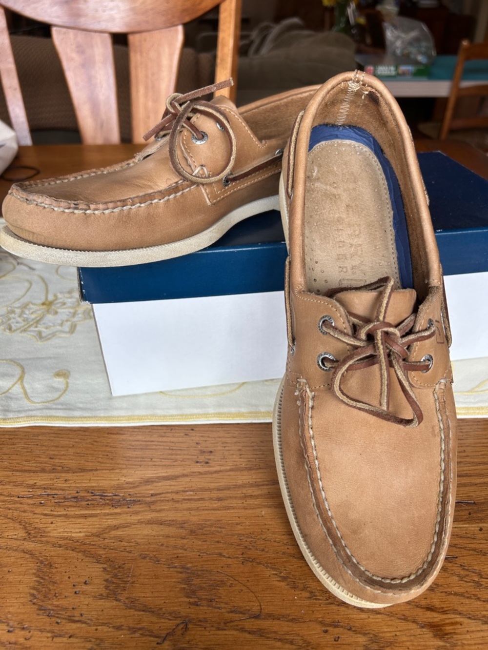 Sperry Men's Tan Leather  Boat Shoes